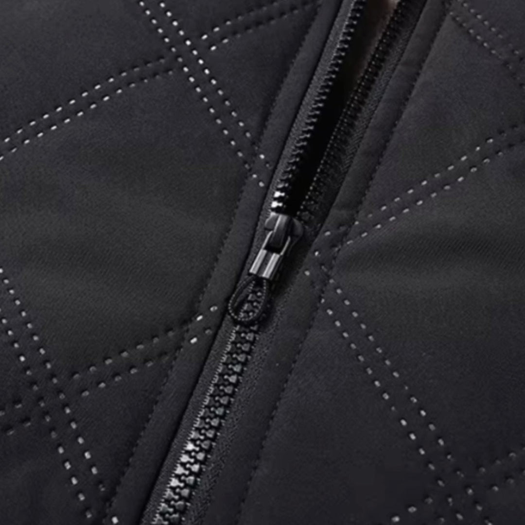 Men's Winter Jacket with Quilted Bomber Shell and Plush Fleece Lining