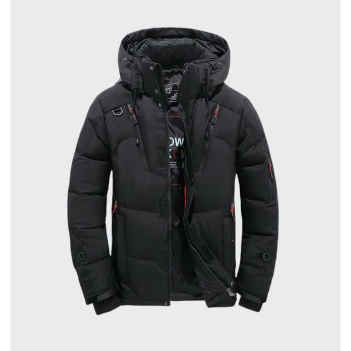 Men's Winter Jackets Hooded Puffer with Padded Insulation and Zip Pockets