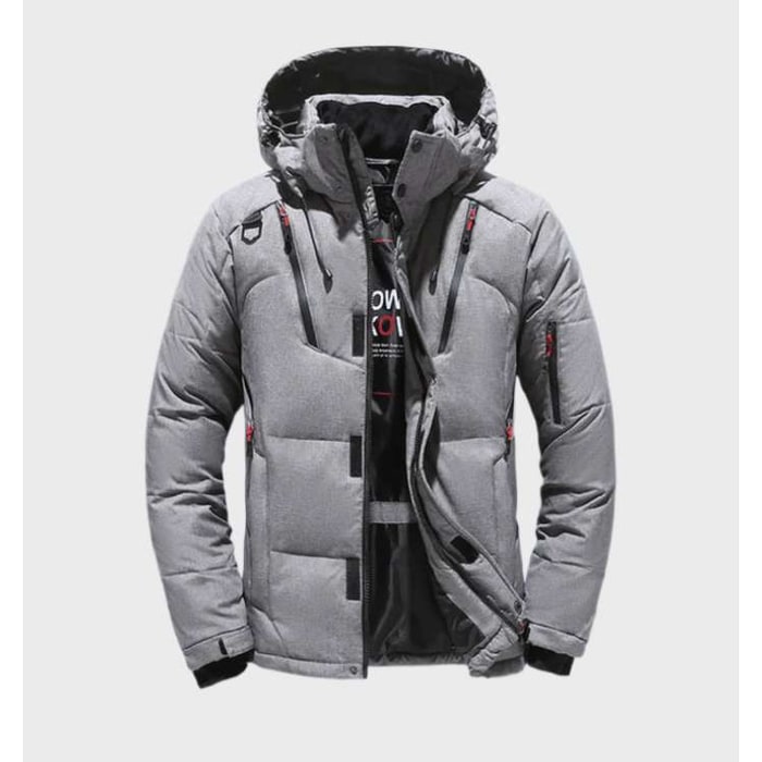 Men's Winter Jackets Hooded Puffer with Padded Insulation and Zip Pockets