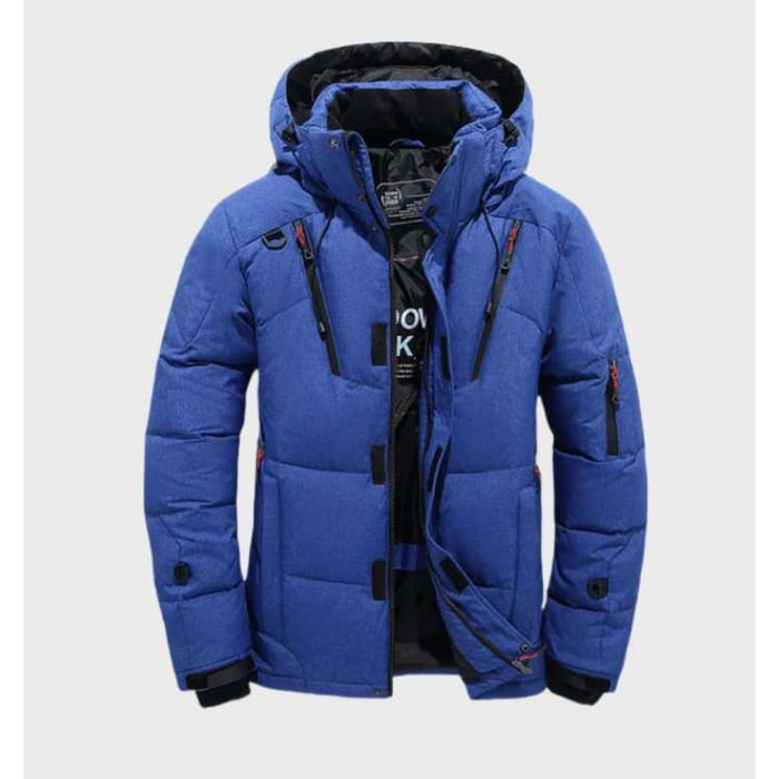 Men's Winter Jackets Hooded Puffer with Padded Insulation and Zip Pockets