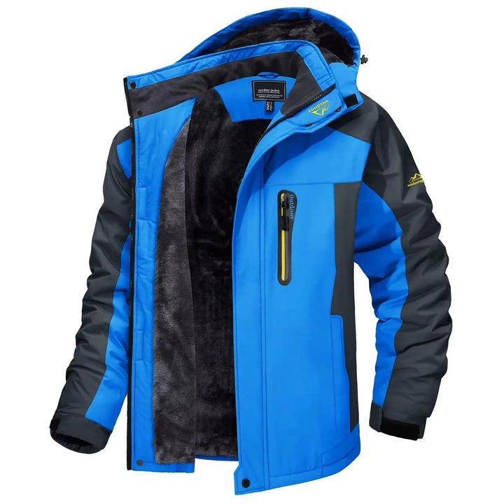 Men's Winter Jackets with Waterproof Shell and Fleece Lining Detachable Hood