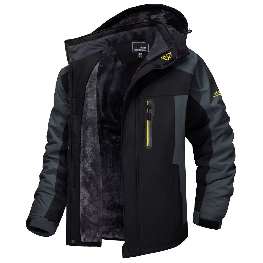 Men's Winter Jackets with Waterproof Shell and Fleece Lining Detachable Hood