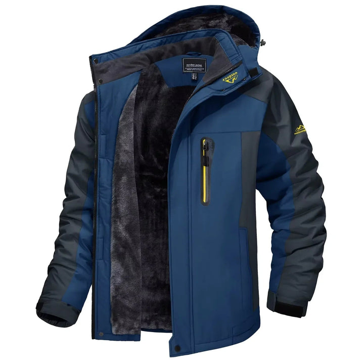 Men's Winter Jackets with Waterproof Shell and Fleece Lining Detachable Hood