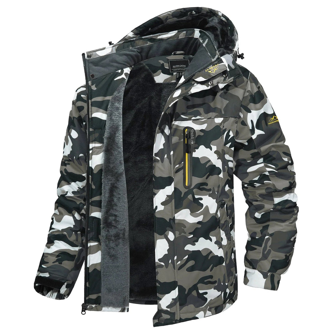 Men's Winter Jackets with Waterproof Shell and Fleece Lining Detachable Hood