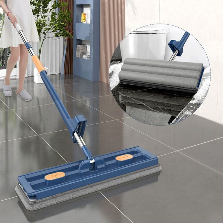 Microfiber Flat Mop Pads Self Wringing Squeeze Collapsible Bucket Self-wringing