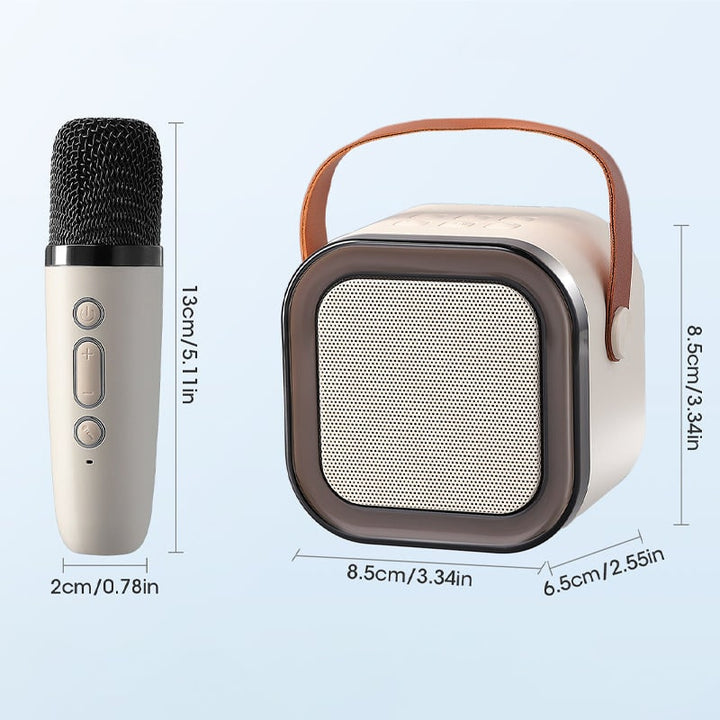 Mini Karaoke Machine with Wireless Microphones and Portable Bluetooth Speaker