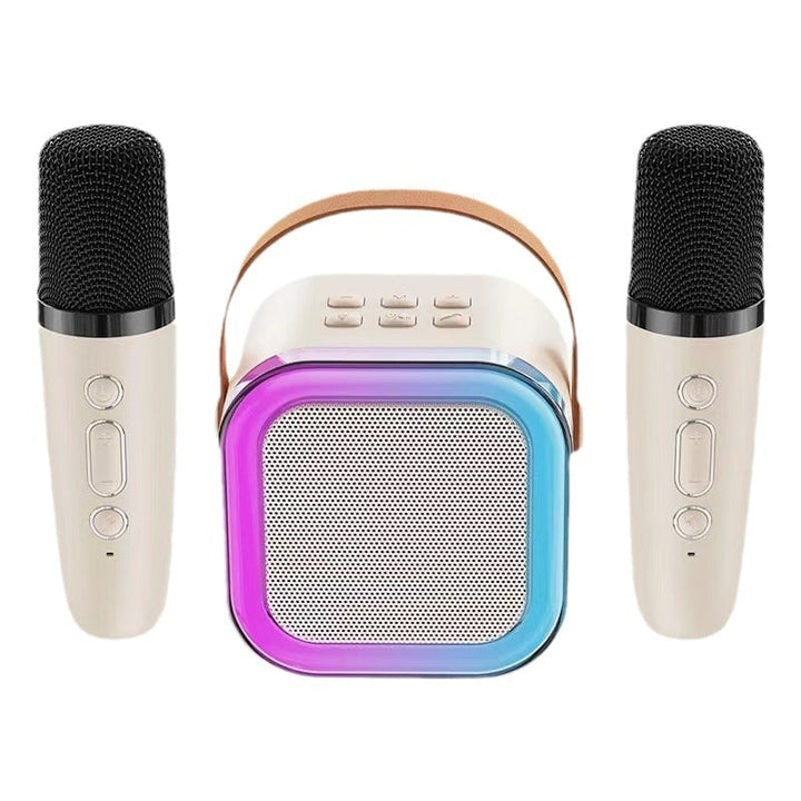 Mini Karaoke Machine with Wireless Microphones and Portable Bluetooth Speaker