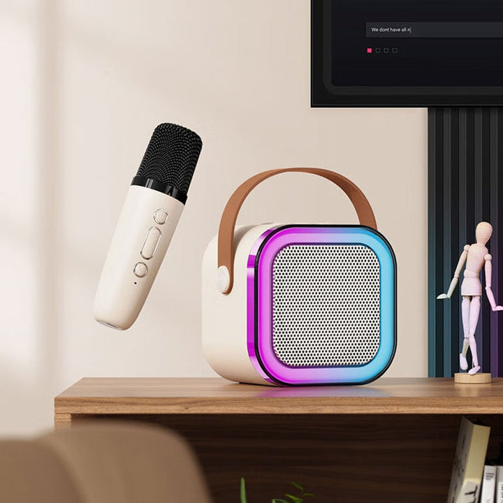 Mini Karaoke Machine with Wireless Microphones and Portable Bluetooth Speaker