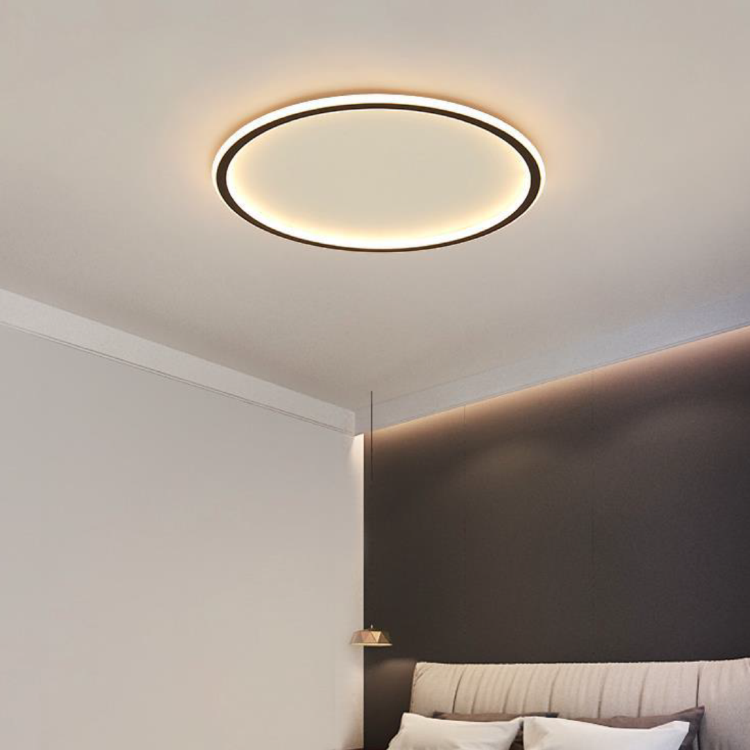Scandinavian Round Ceiling Light with LED Glow