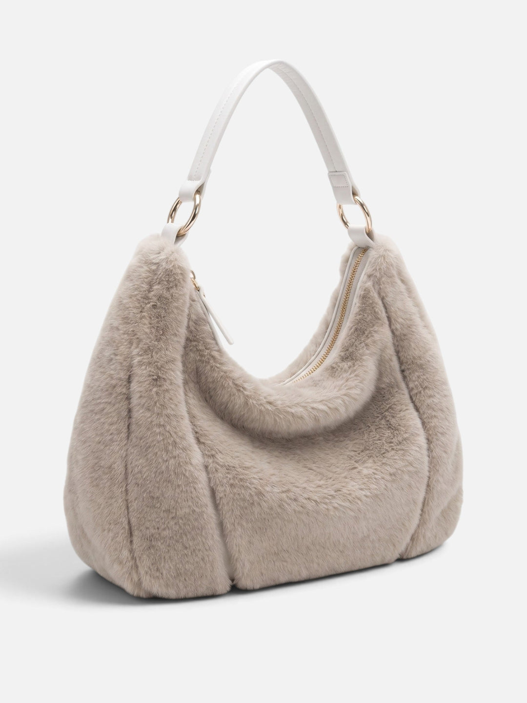 Women's Faux Fur Zip Hobo Bag
