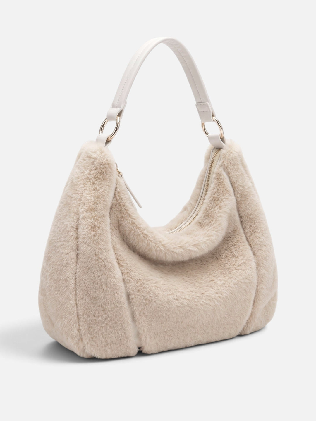 Women's Faux Fur Zip Hobo Bag