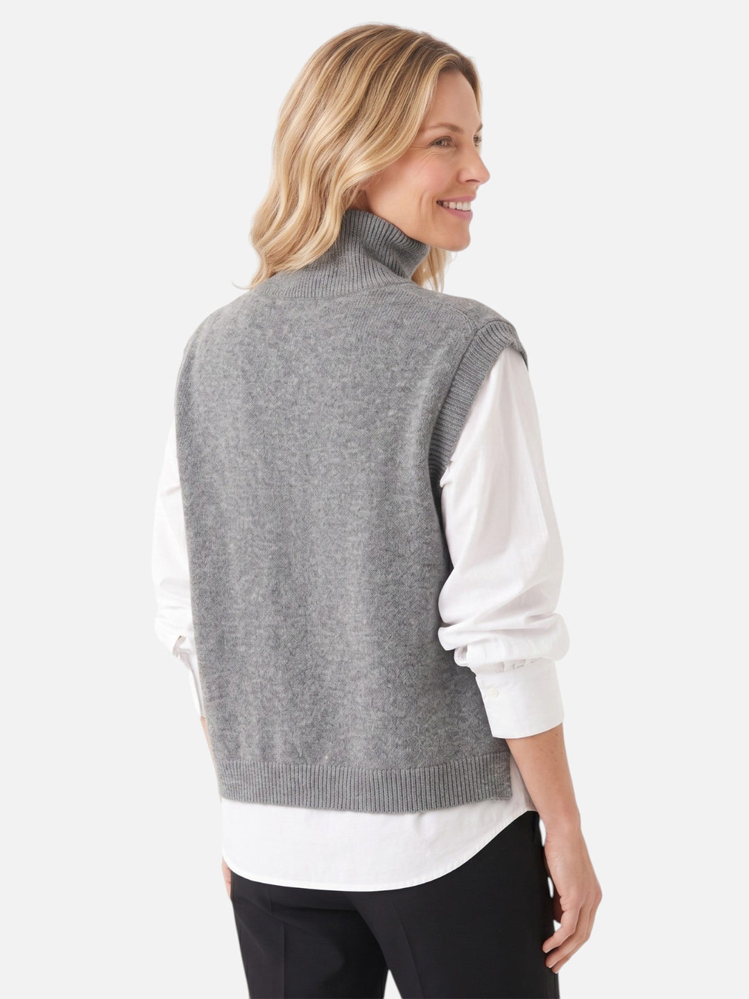 Women's Sleeveless Knit Turtleneck Sweater Vest