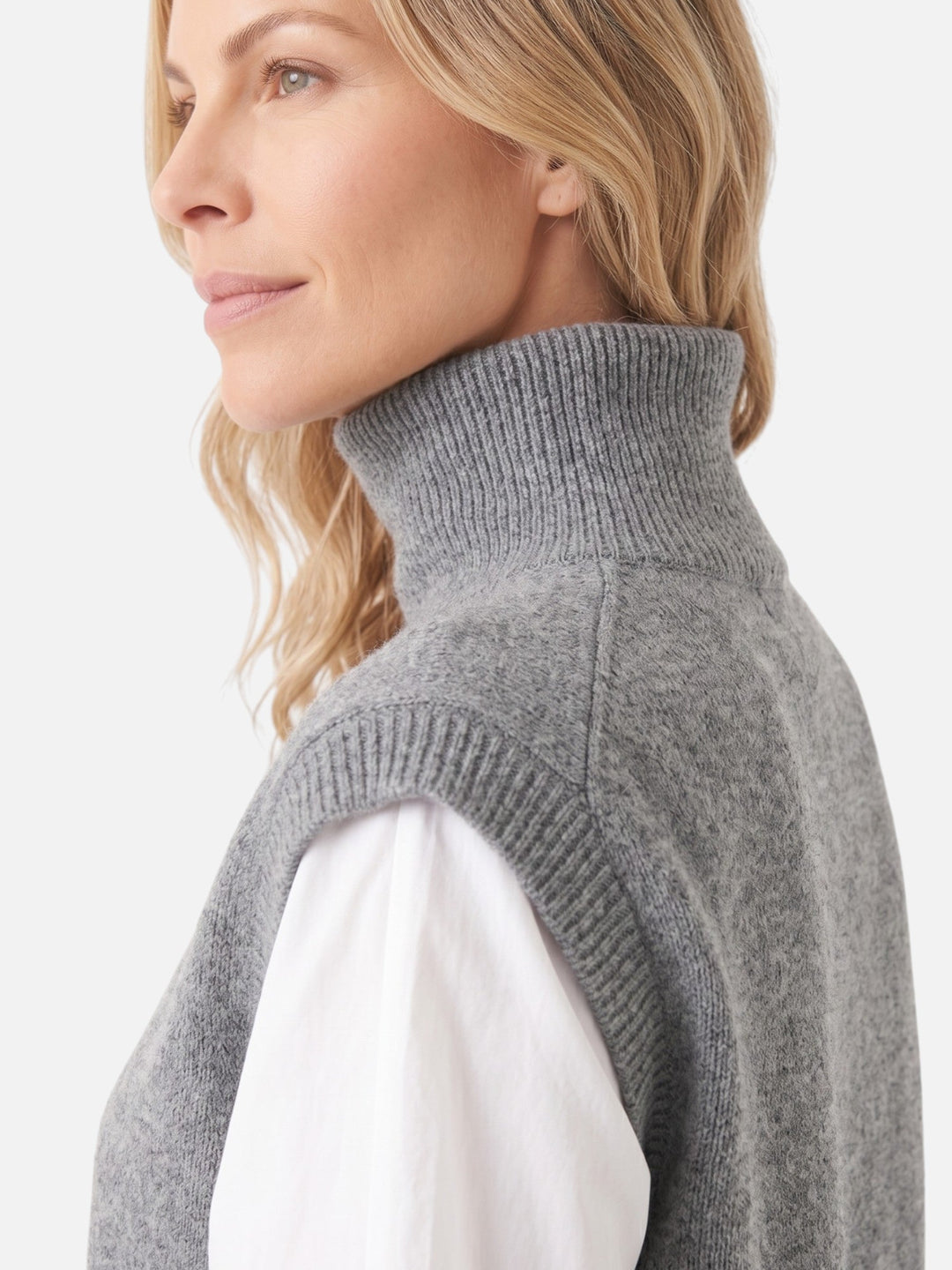 Women's Sleeveless Knit Turtleneck Sweater Vest