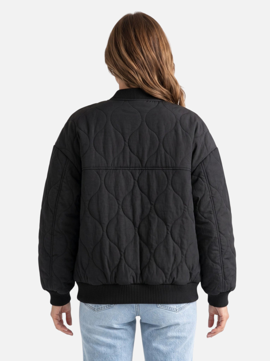 Women's Quilted Zip-Up Bomber Jacket