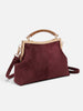 Women's Suede-Effect Crossbody Bag with Gold Clasp
