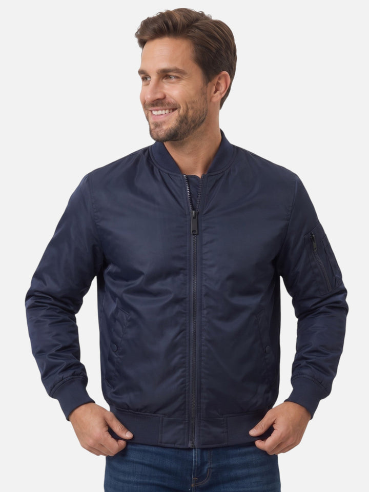 Men's Zip-Up Windbreaker Bomber Jacket