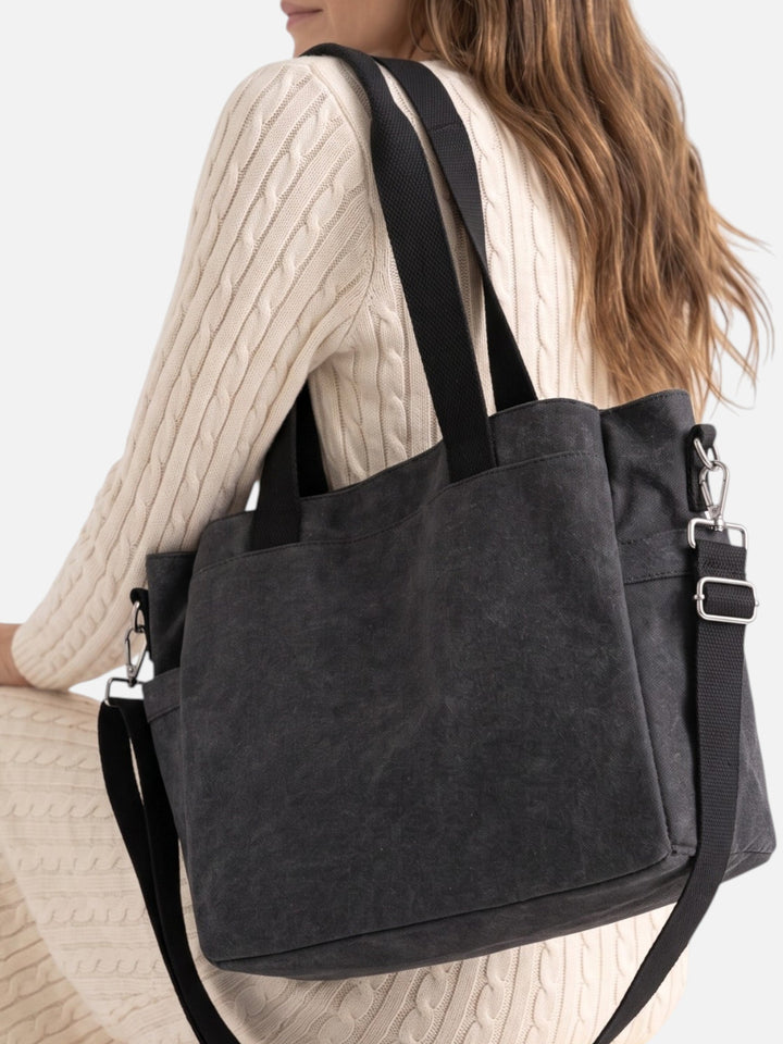 Women's Convertible Canvas Tote Bag with Crossbody Strap