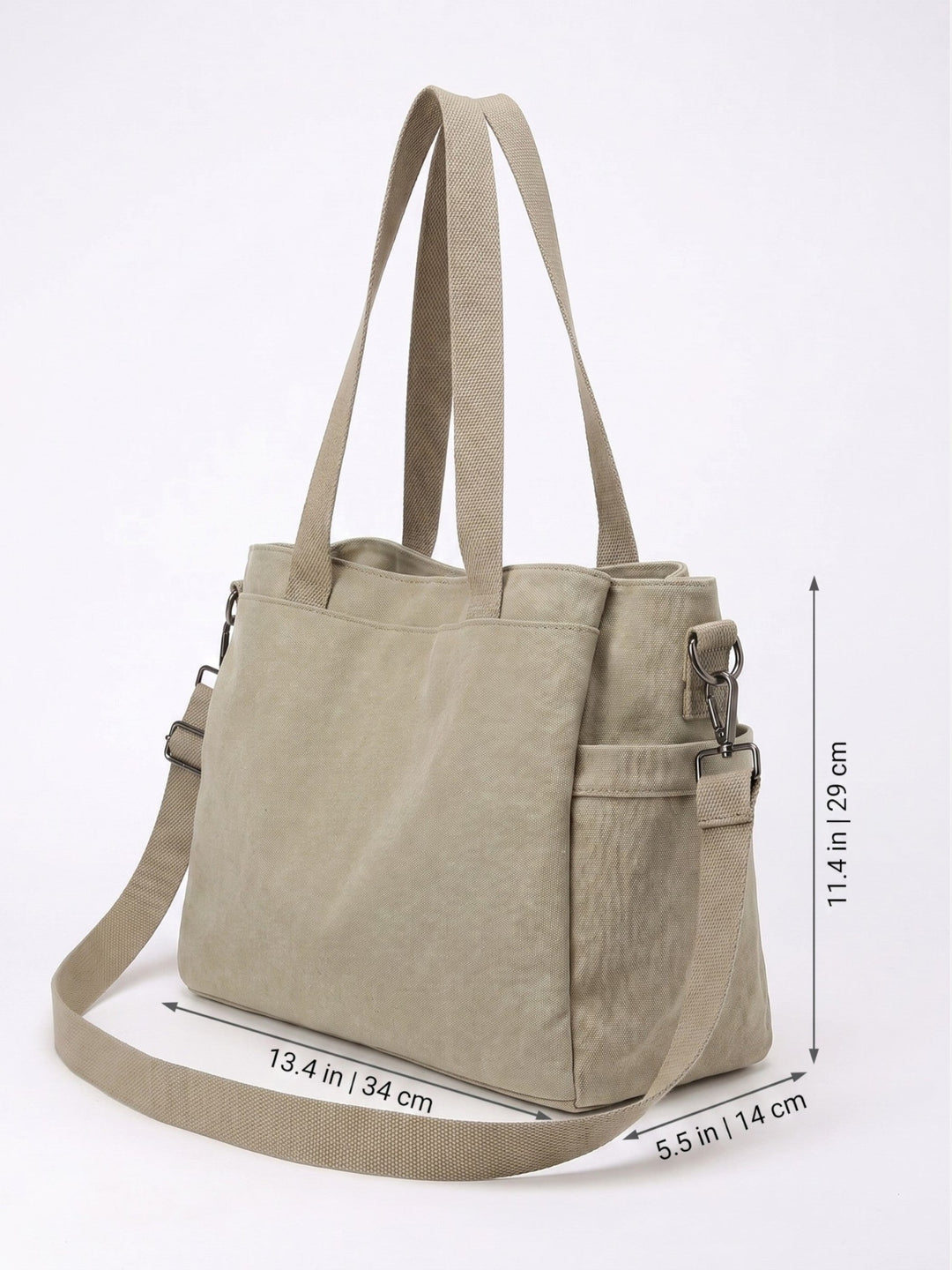 Women's Convertible Canvas Tote Bag with Crossbody Strap