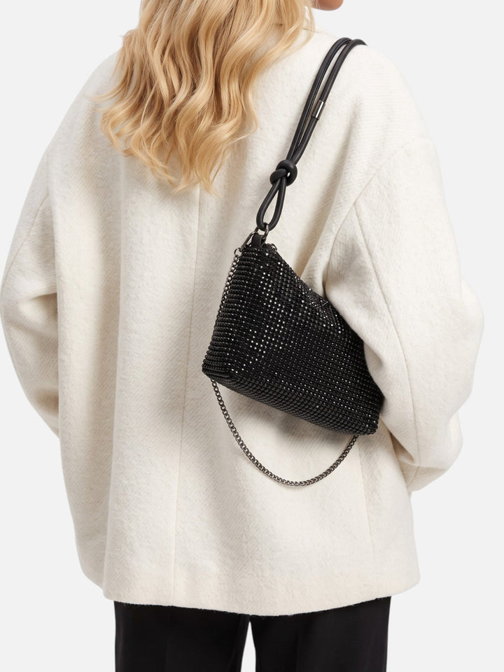 Women's Rhinestone Shoulder Bag with Chain