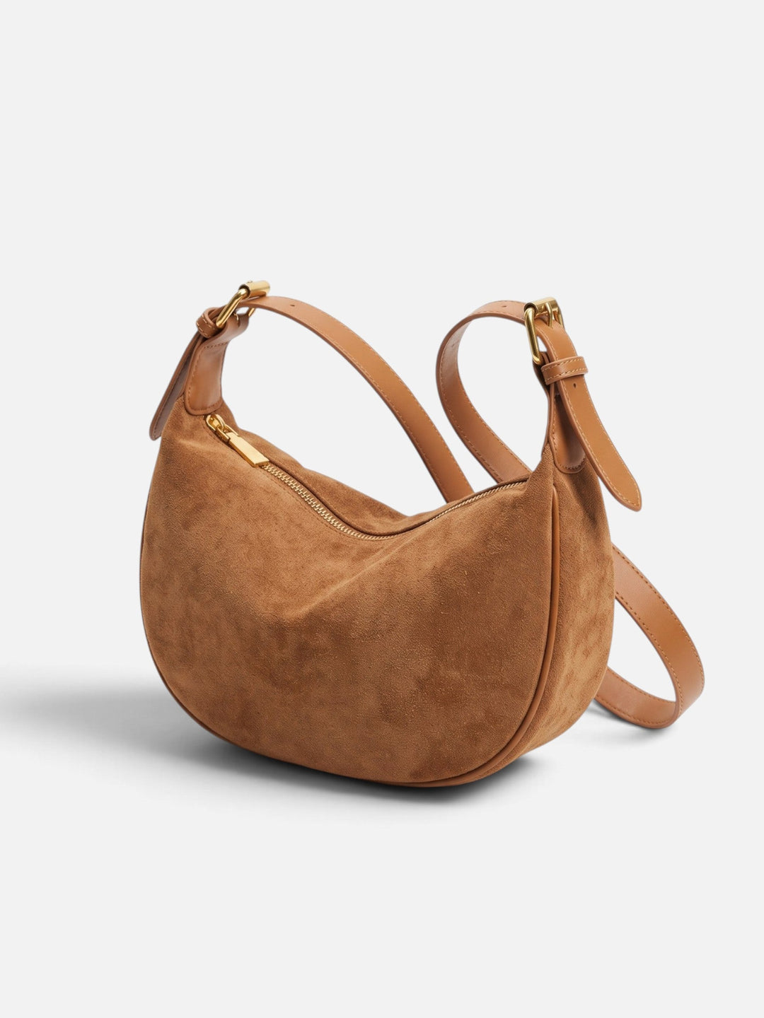 Women's Faux Suede Zip Hobo Bag