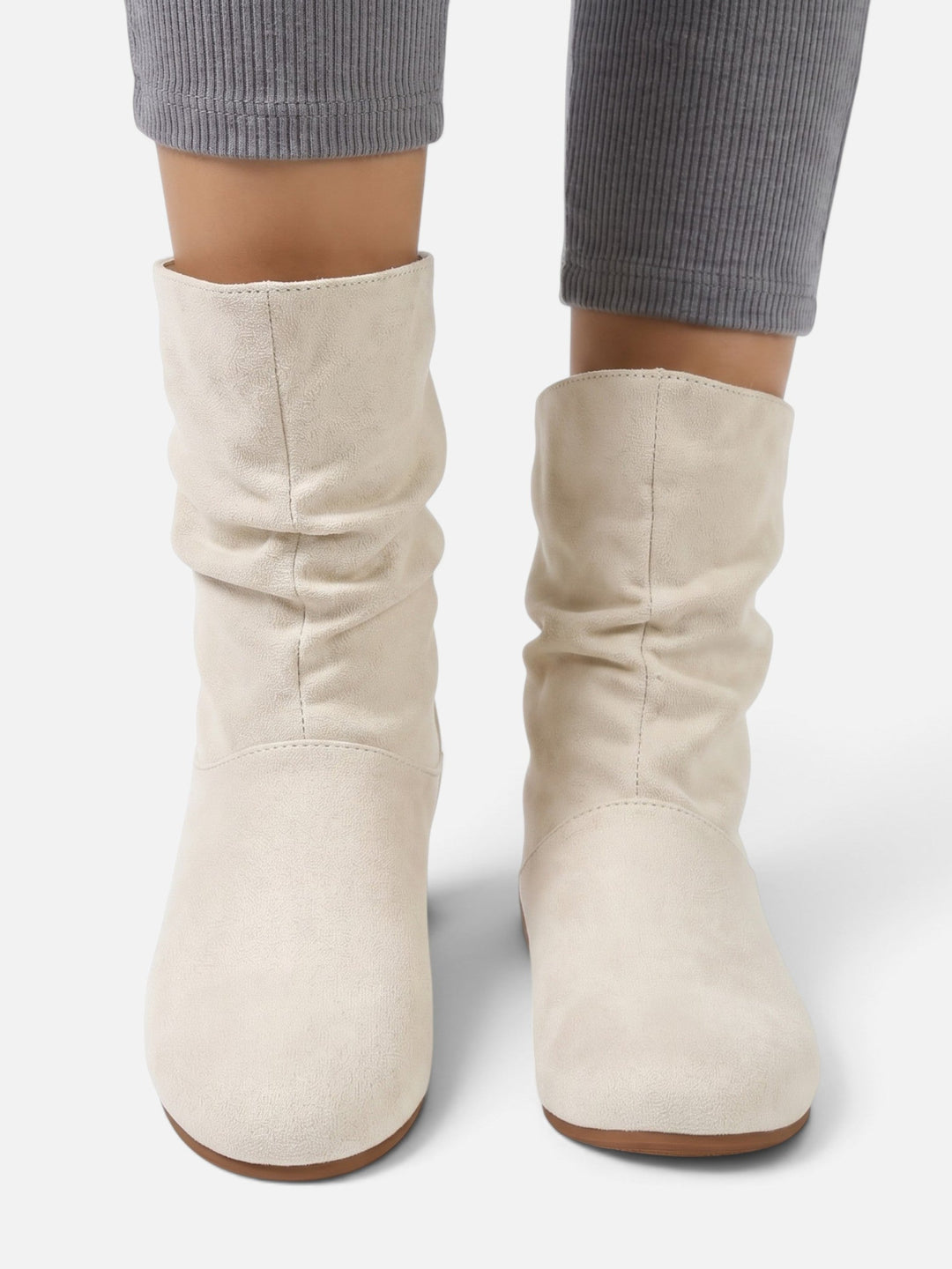 Women's Faux Suede Slouchy Mid-Calf Boots