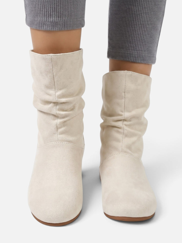 Women's Faux Suede Slouchy Mid-Calf Boots