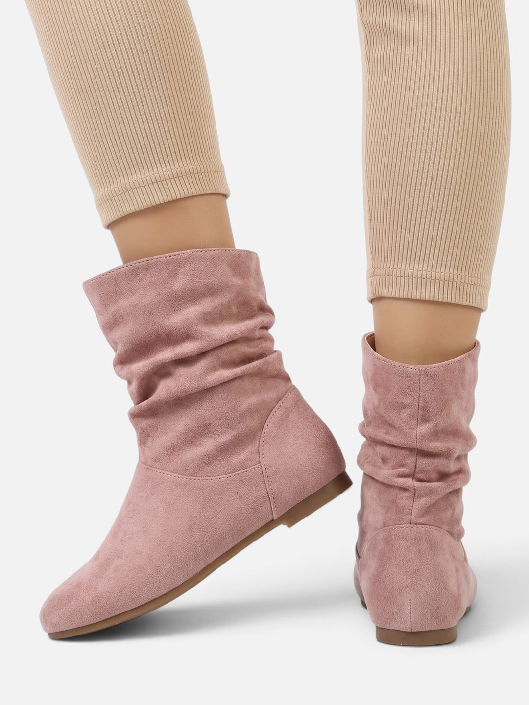 Women's Faux Suede Slouchy Mid-Calf Boots