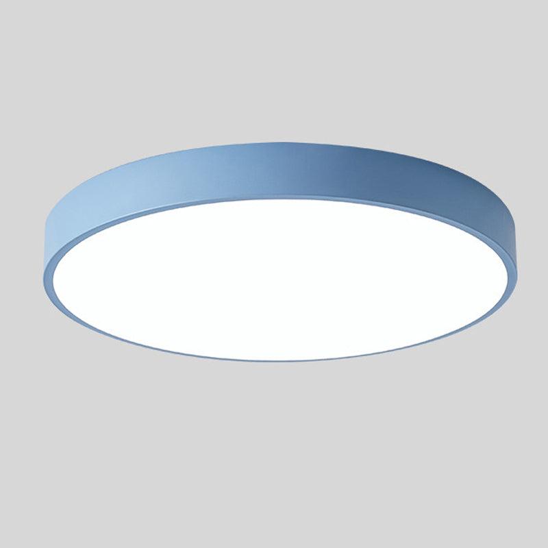 Scandinavian LED Ceiling Light in Macaron Shape with Wooden Accent for Living Room or Bedroom