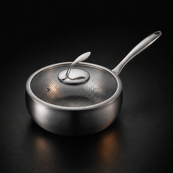 Hand-hammered titanium sauté pan, PFAS-free
