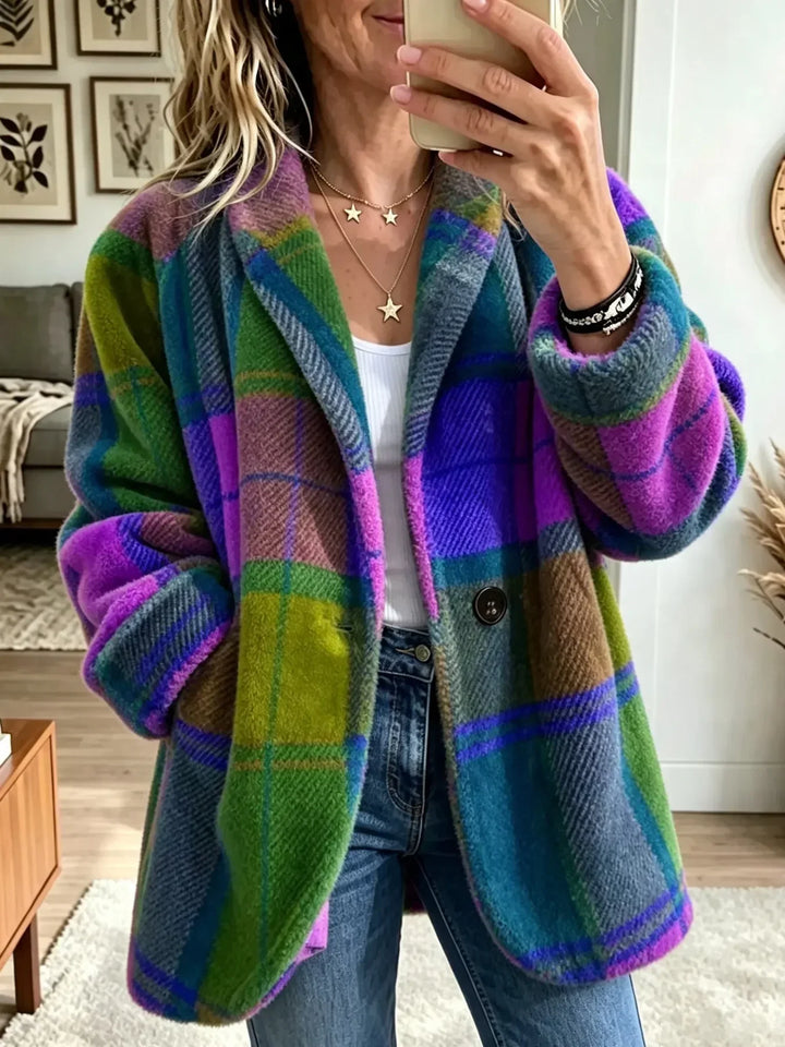 Cozy Multicolored Checked Coat