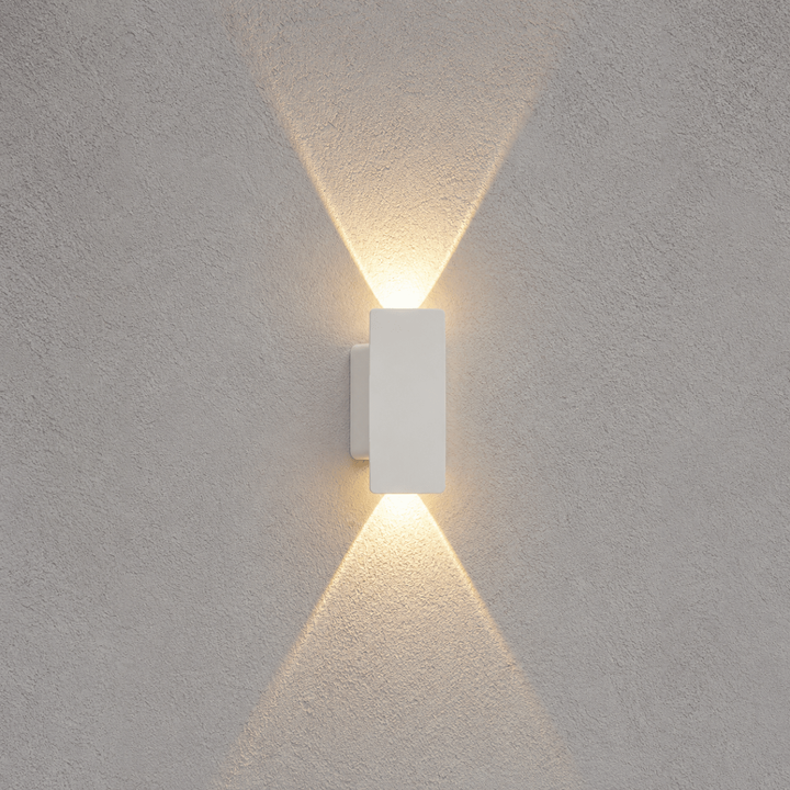 Outdoor Wall Sconce and Light with LED Up Down Lighting and Modern Rectangular Design