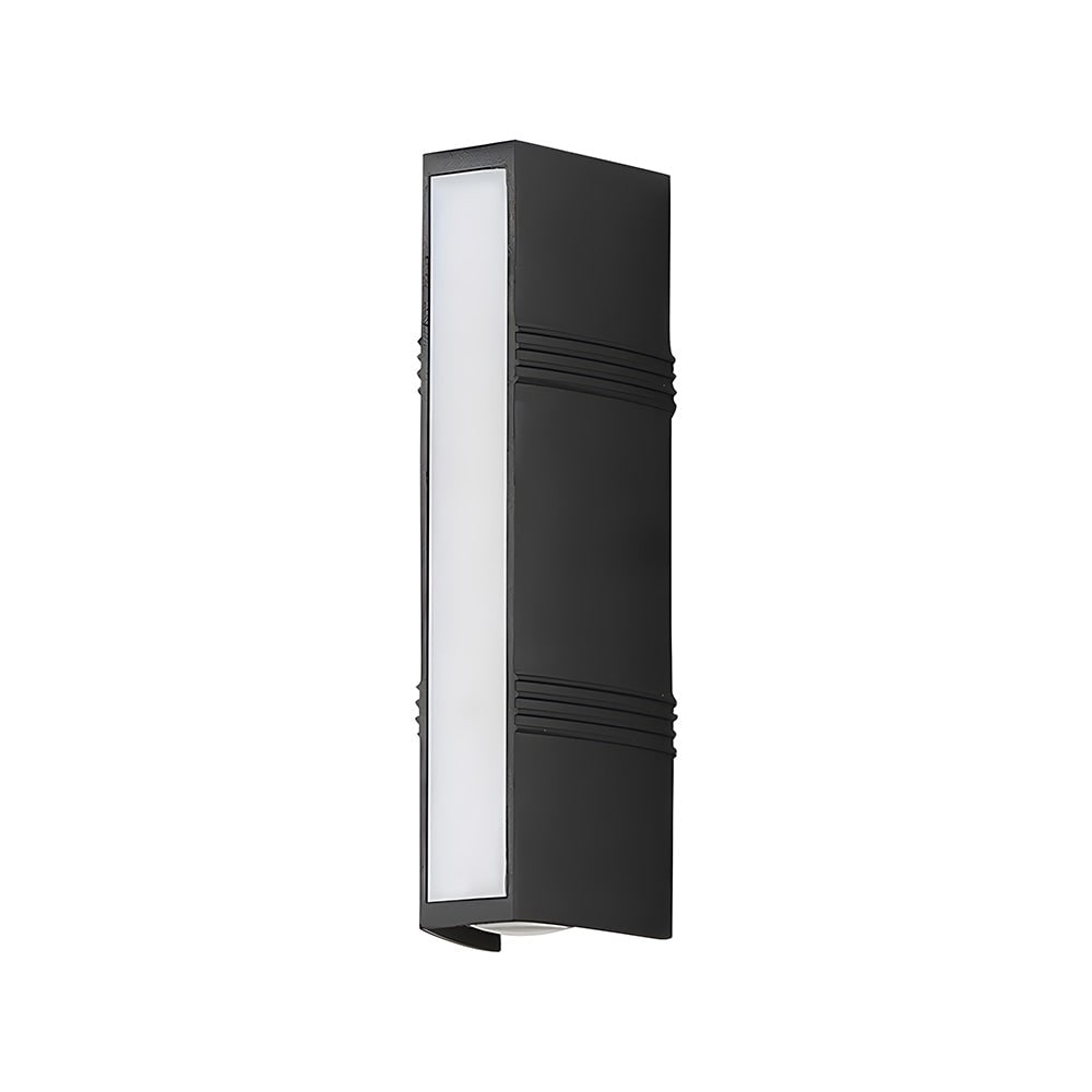Outdoor Wall Sconce with Up and Down LED Lighting and Modern Architectural Design