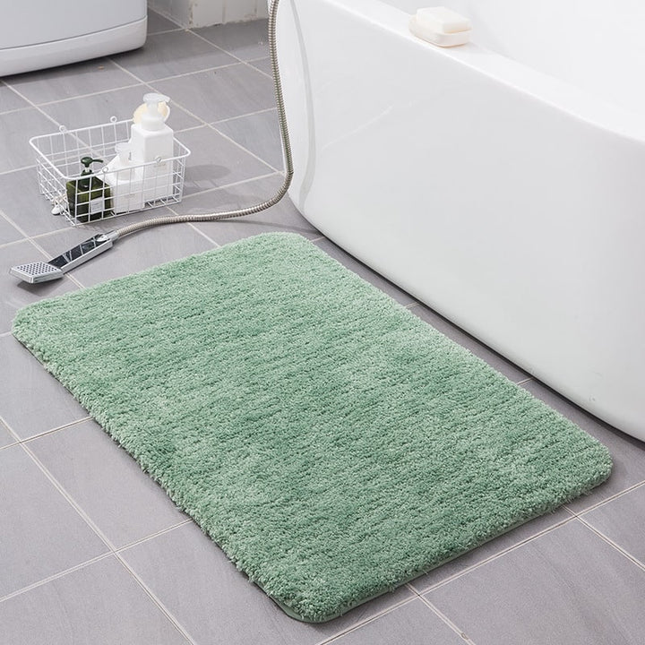 Plush Shaggy Bath Mats for Bathroom with Non Slip Bottom Fast Drying Microfiber Sets