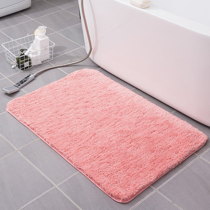 Plush Shaggy Bath Mats for Bathroom with Non Slip Bottom Fast Drying Microfiber Sets
