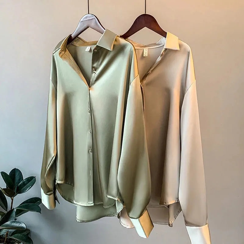 Sophie | Satijnen damesblouse Farromode afbeelding 1