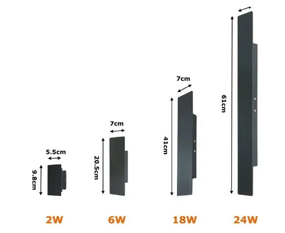 Modern Outdoor Lamp – Up/Down LED Wall Light, Waterproof, Vertical Design