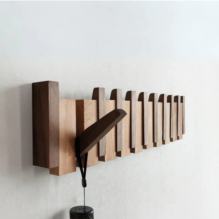 Durable Wooden Wall Coat Rack with Musical Design