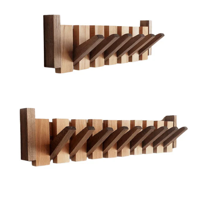 Durable Wooden Wall Coat Rack with Musical Design