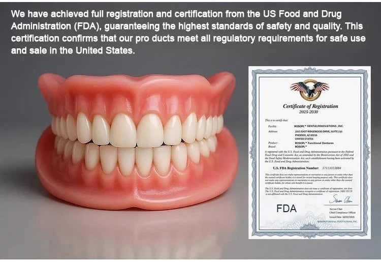 Removable full-arch denture set with flexible cushioned grip for daily use