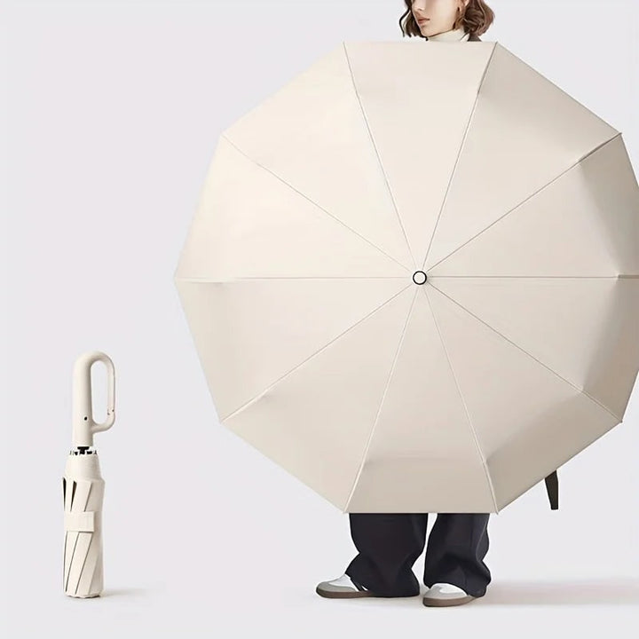 Repel Windproof Travel Umbrella with UV Blocker Compact Folding Design and Carabiner Clip
