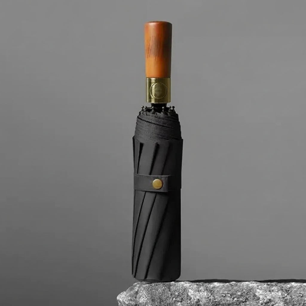Repel Windproof Travel Umbrella with Wooden Handle and Automatic Folding
