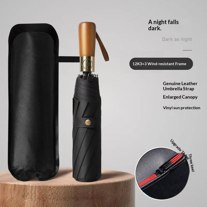 Repel Windproof Travel Umbrella with Wooden Handle and Automatic Folding