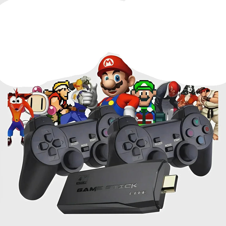 Retro Game Console Stick Wireless HDMI Dongle Portable 2 Controllers Gaming