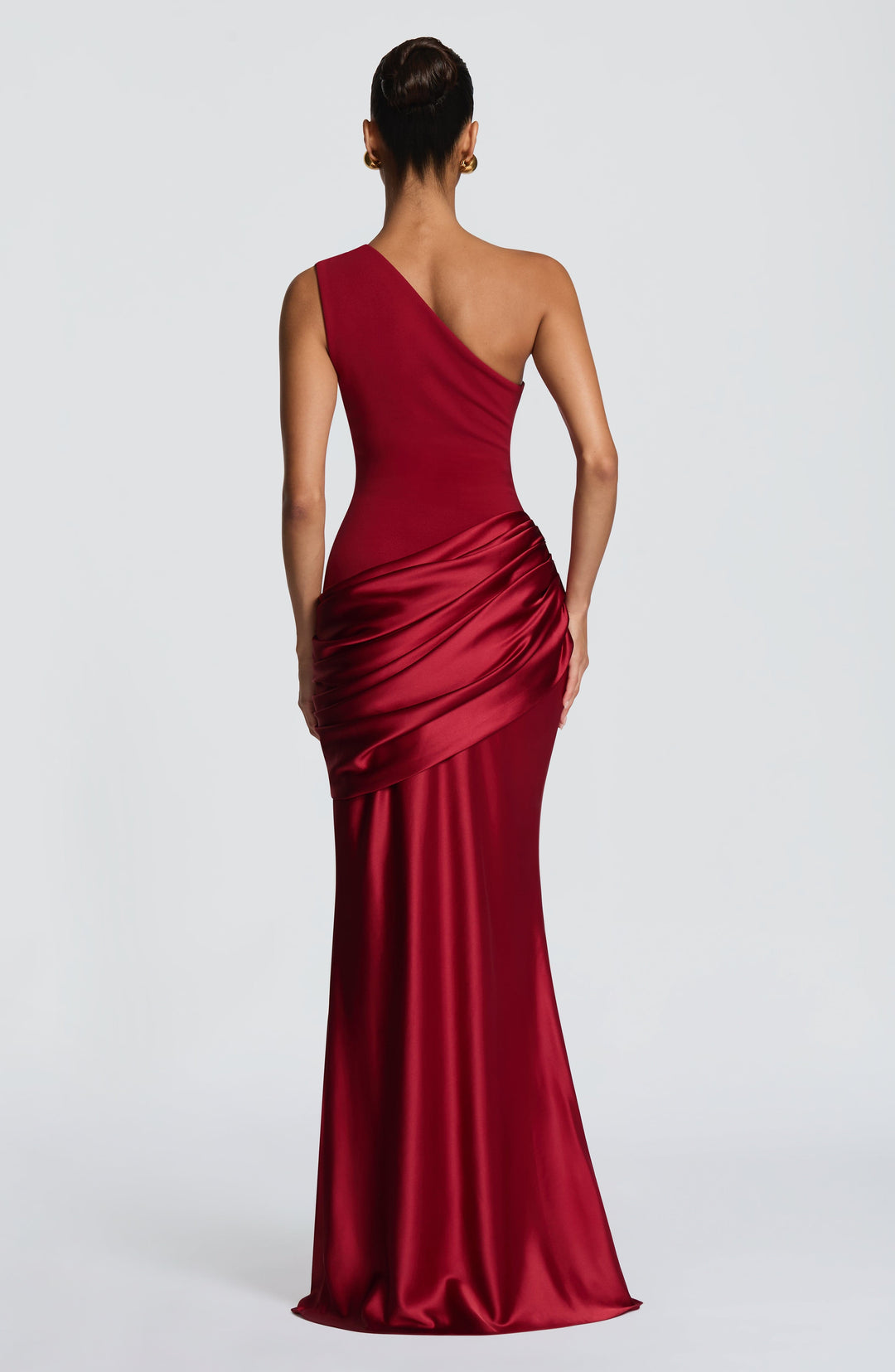 Abbey One-Shoulder Satin Maxi Dress