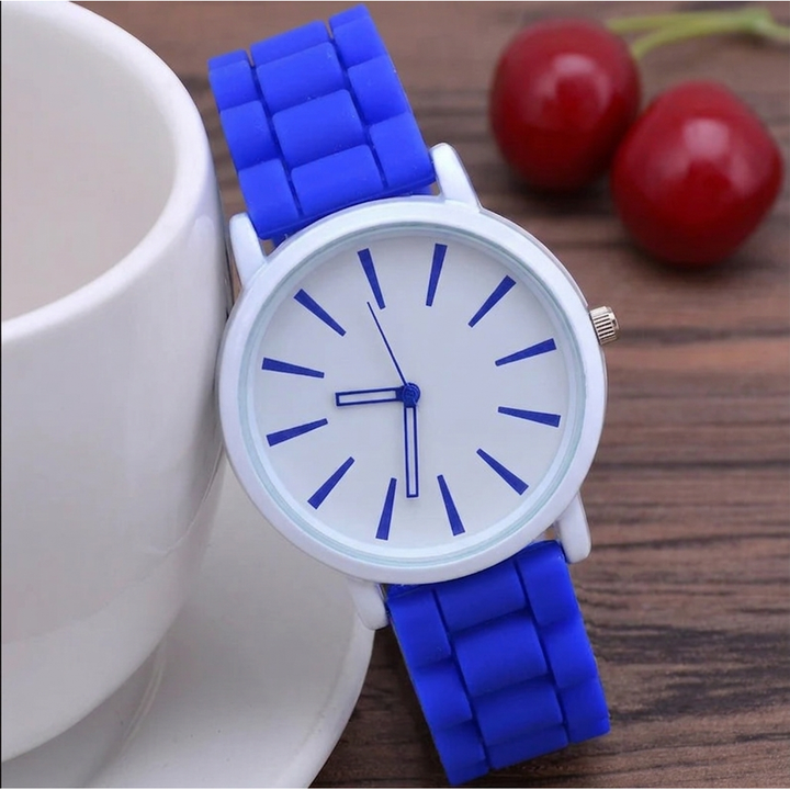 Silicone Watch Bands Strap with Rubber Replacement and Minimalist Dial