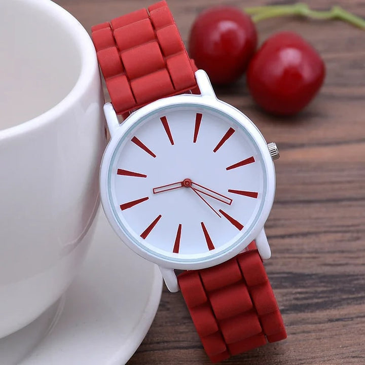 Silicone Watch Bands Strap with Rubber Replacement and Minimalist Dial