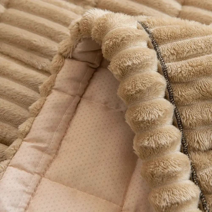 Sofa Couch Seat Cushion Cover with Plush Quilted Design and Non-Slip Backing Stretchable