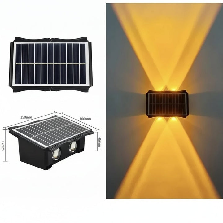 Solar Wall Lights Outdoor with Up and Down Lighting Weatherproof Powered Exterior