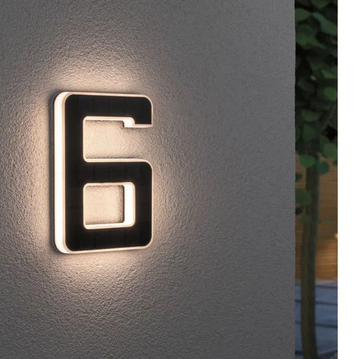 Solar-Powered House Number with LED and Dusk Sensor