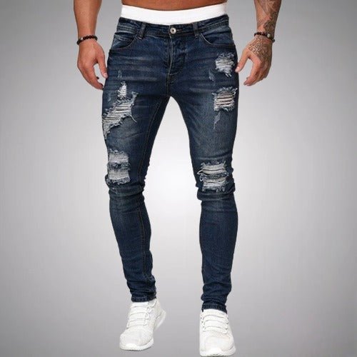 Men's slim-fit stretch jeans with rips – casual used-look denim for everyday wear
